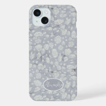 Funda de teléfono floral azul polvoriento calmante