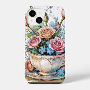 Para iPhone 14 Funda de teléfono floral boho