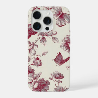 Funda de teléfono floral borgoña vintage