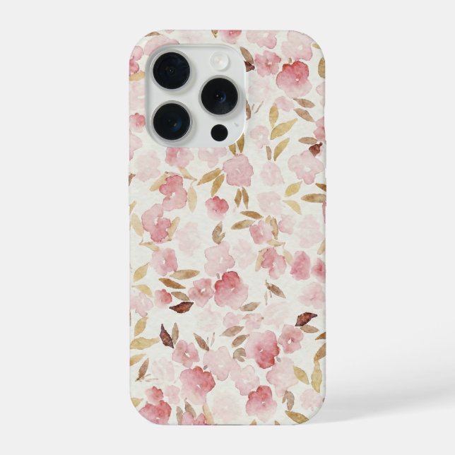 Para iPhone Funda de teléfono floral con toque de rubor minima (Reverso )