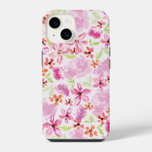 Para iPhone 14 Funda de teléfono floral de acuarela romántica
