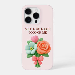 Para iPhone 16 Pro Funda de teléfono floral de amor propio