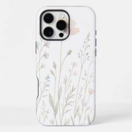 Para iPhone 16 Pro Max Funda de teléfono floral de prado estilo botánico
