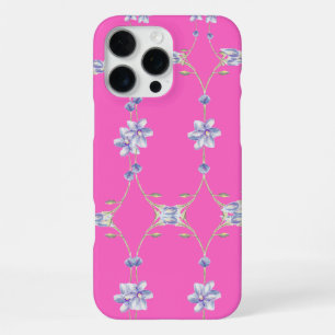 Para iPhone 16 Pro Max Funda de teléfono floral rosa