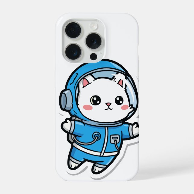 Para iPhone Funda de teléfono Gato Astronauta Lindo (Reverso )