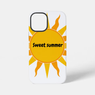 Para iPhone 12 Mini Funda de teléfono gráfica de sol blanco de verano 