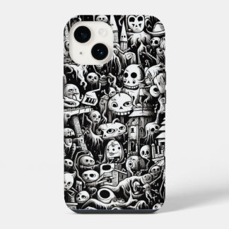 Para iPhone 14 Funda de teléfono Haunted Doodles