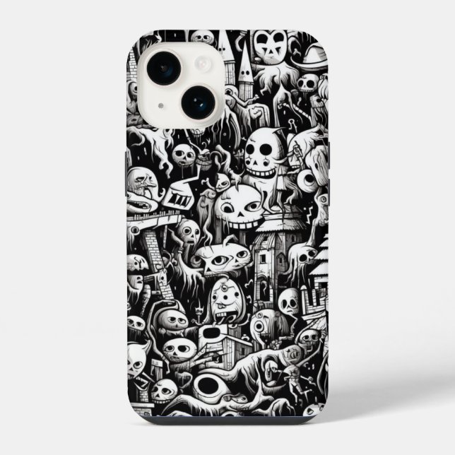 Para iPhone Funda de teléfono Haunted Doodles (Reverso )