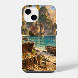Para iPhone 14 Funda de teléfono Isla del Tesoro Pirata Tropical