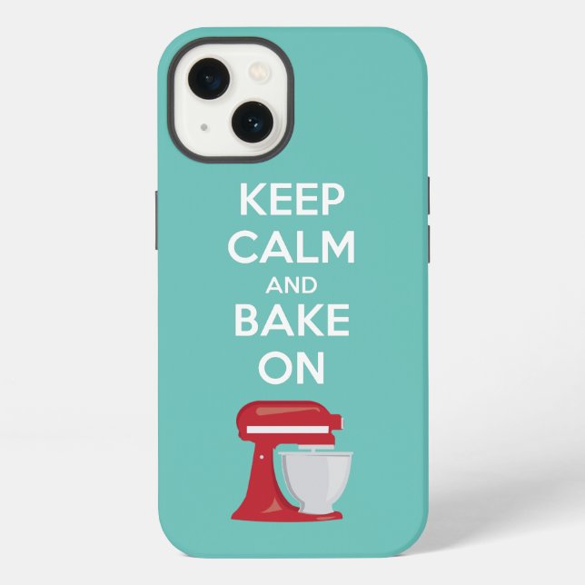 Para iPhone Funda de teléfono Keep Calm and Bake On (Reverso )