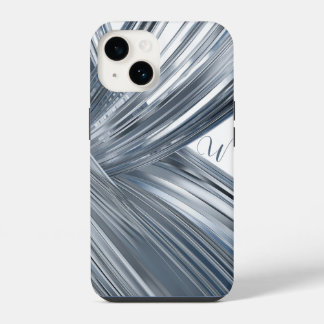 Para iPhone 14 Funda de teléfono metálica gris plata