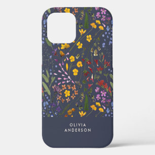 Para iPhone 12 Funda de teléfono moderna femenina floral colorida