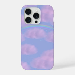 Funda de teléfono móvil de nubes rosadas y arcoíri