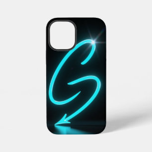 Para iPhone 12 Mini Funda de teléfono negra con brillo de neón