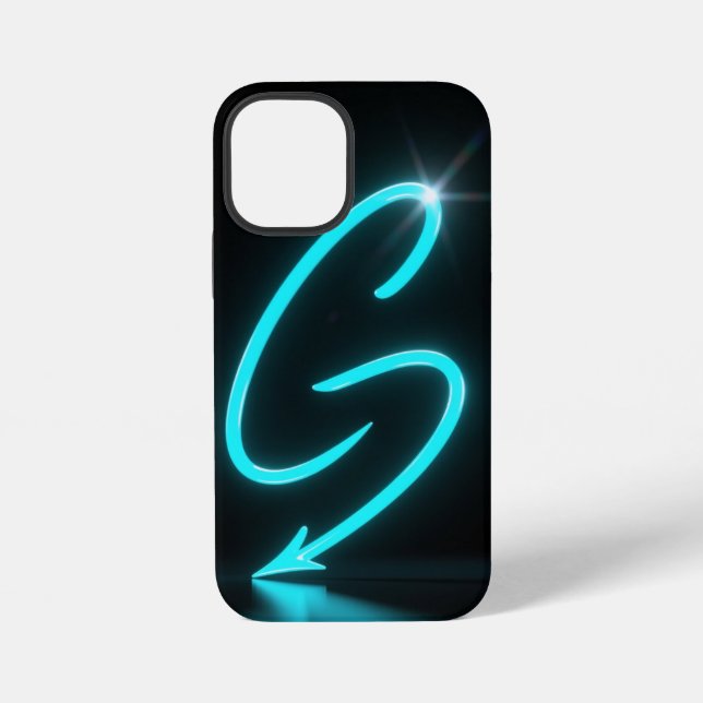 Para iPhone Funda de teléfono negra con brillo de neón (Reverso )