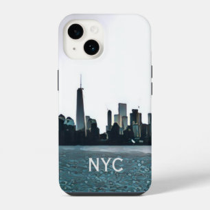 Para iPhone 14 Funda de teléfono NYC en blanco y negro
