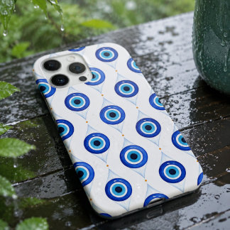 Para iPhone 16 Pro Max Funda de teléfono ojo turco azul acuarela