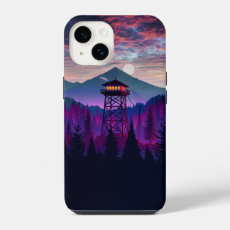 Para iPhone 14 Funda de teléfono panorámica de torre de vigilanci