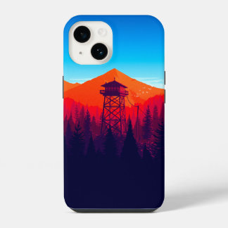Para iPhone 14 Funda de teléfono panorámica de torre de vigilanci