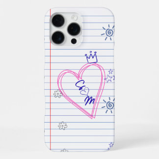 Para iPhone 16 Pro Max Funda de teléfono personalizable con garabatos de