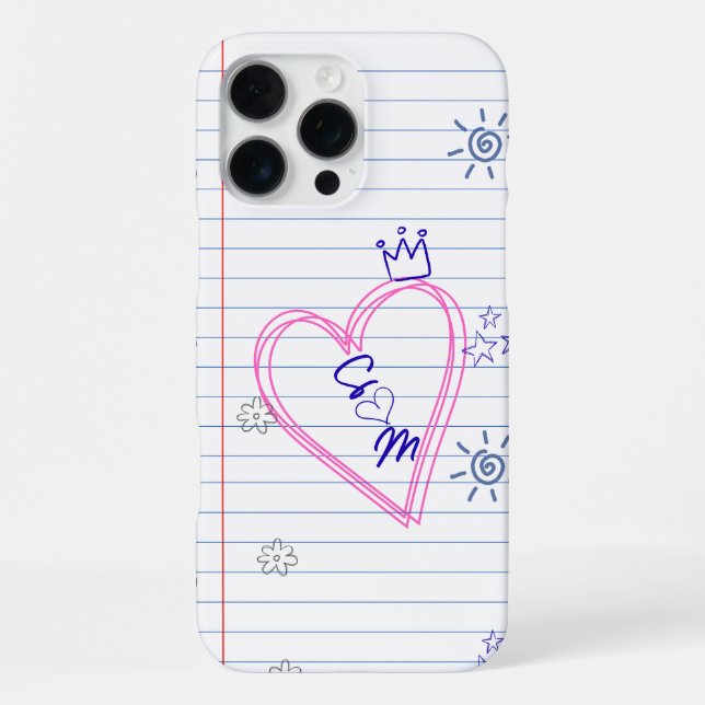 Para iPhone Funda de teléfono personalizable con garabatos de  (Reverso )
