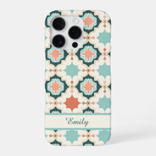 Para iPhone 16 Pro Funda de teléfono personalizada con azulejo marroq