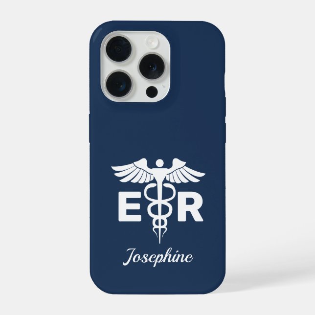 Para iPhone Funda de teléfono personalizada con caduceo como r (Reverso )
