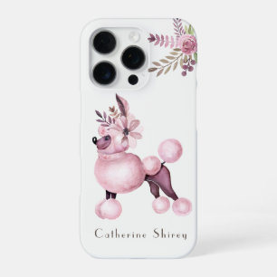 Para iPhone 16 Pro Funda de teléfono personalizada con Caniche Morado