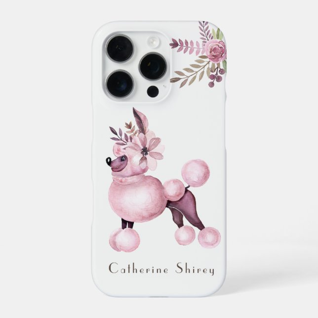 Para iPhone Funda de teléfono personalizada con Caniche Morado (Reverso)