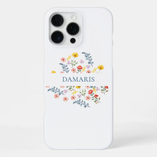Para iPhone 16 Pro Max Funda de teléfono personalizada con diseño floral