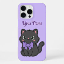 Funda de teléfono personalizada con gato negro coq