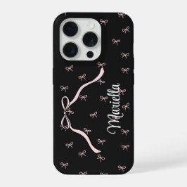 Funda de teléfono personalizada con lazo negro Coq