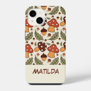 Para iPhone 14 Funda de teléfono personalizada de hongo y bellota