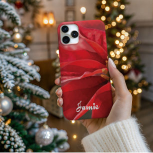 Para iPhone 16 Pro Funda de teléfono personalizada de poinsettia mode