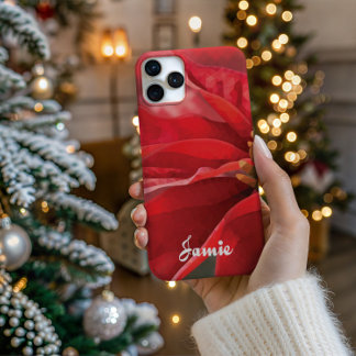 Para iPhone 16 Pro Funda de teléfono personalizada de poinsettia mode