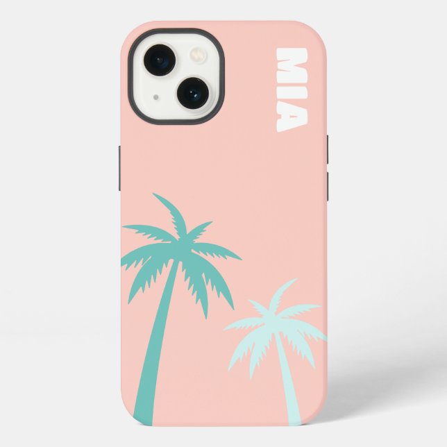 Para iPhone Funda de teléfono preppy tropical (Reverso )
