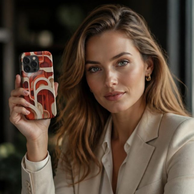 Para iPhone Funda de teléfono roja retro (Subido por el creador)