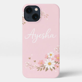 Funda de teléfono rosa con el nombre Aysha | Chica