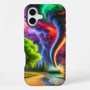 Para iPhone 16 Plus Funda de teléfono Tornado Artístico
