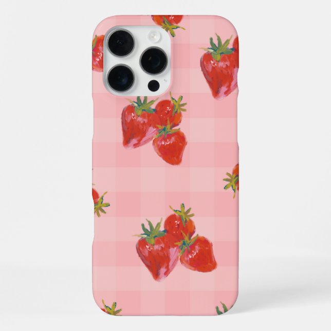Para iPhone Funda estética de fresa | Vibraciones de frutas fr (Reverso )