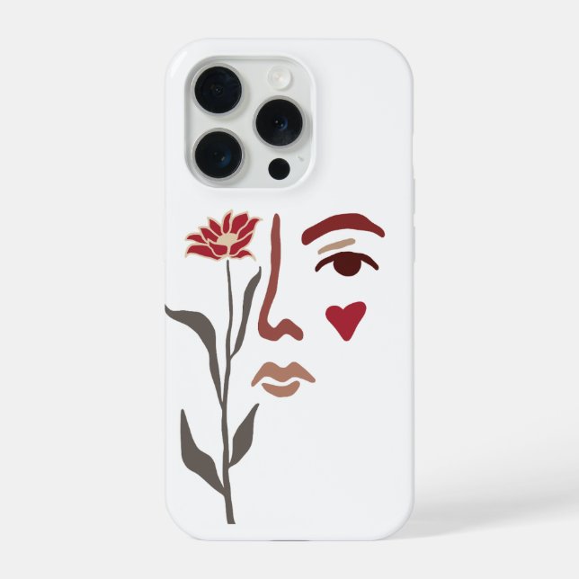 Para iPhone Funda Line Art Rostro (Reverso )