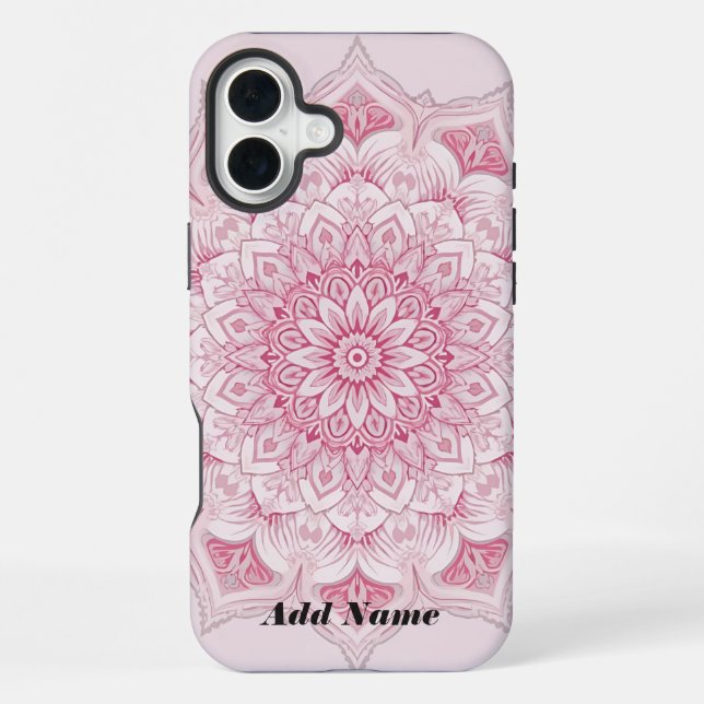 Para iPhone Funda Mandala Rosa Arabesco (Reverso )