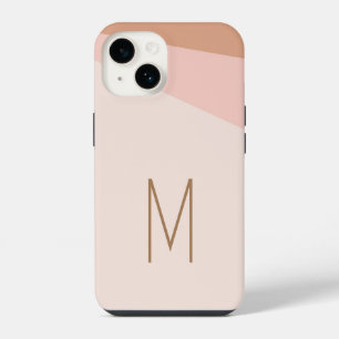 Para iPhone 14 Funda moderna lisa con inicial monograma Case-Mate