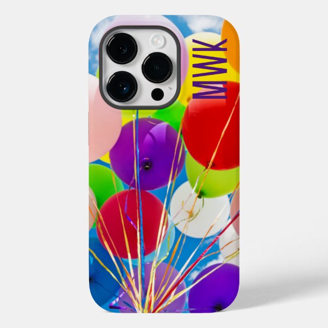 Para iPhone Funda Monograma de Globos Brillantes Case-Mate par (Reverso )