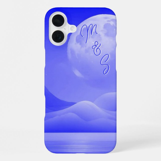 Para iPhone Funda monogramada Blue Moonlight Galaxy - Mate iPh (Reverso )