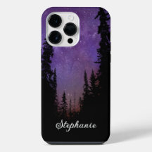 Funda Noche Morada del Bosque Vía Láctea Nombre Pe