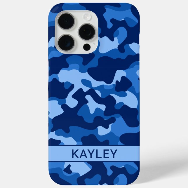 Para iPhone Funda personalizada de camuflaje azul Case-Mate pa (Reverso )