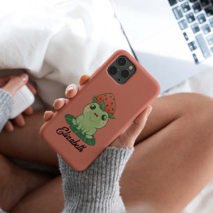 Para iPhone 12 Funda Personalizada de Rana Fresa Kawaii