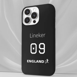 Funda personalizada nombre fútbol Inglaterra negro