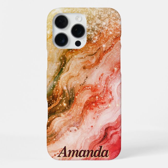 Para iPhone Funda Personalizado de Mármol de Oro (Reverso )